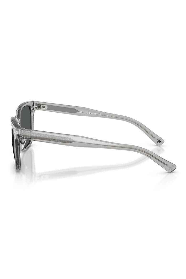 57mm Rectangular Sunglasses, Alternate, color, GREY TRANSPARENT / DARK GREY