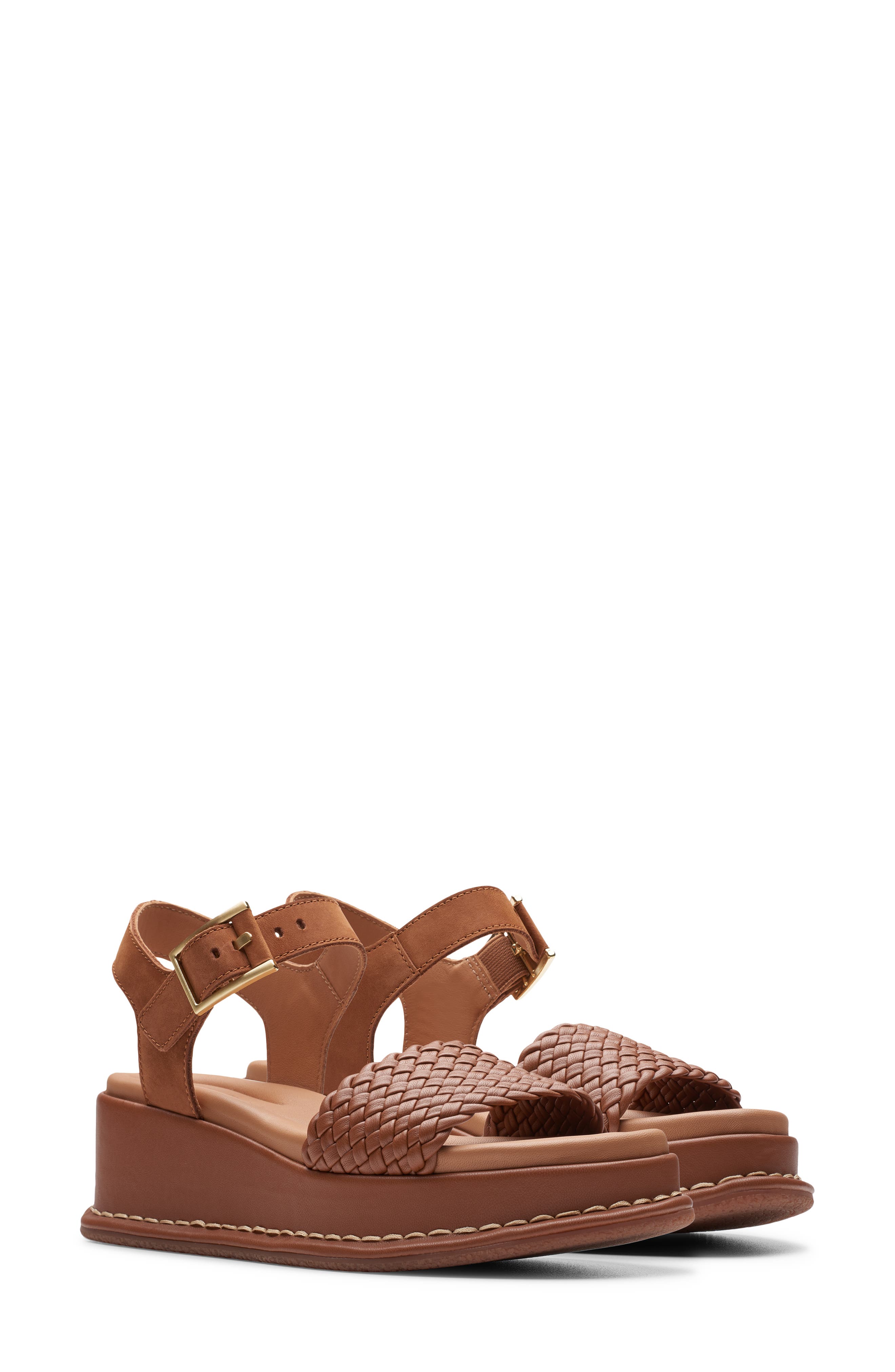 Clarks<sup>®</sup> Kimmei Bay Ankle Strap Platform Wedge Sandal, Main, color, 