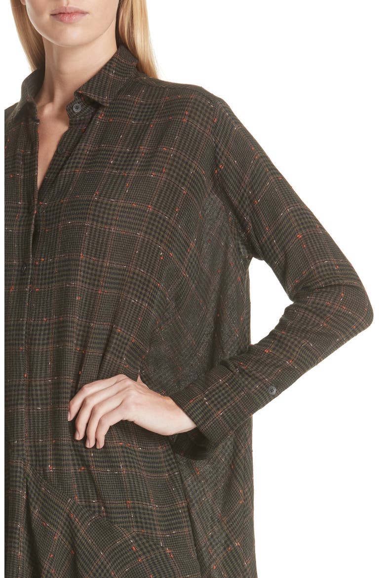 Asymmetrical Ruffle Blouse, Alternate, color, CROCODILE CHECK