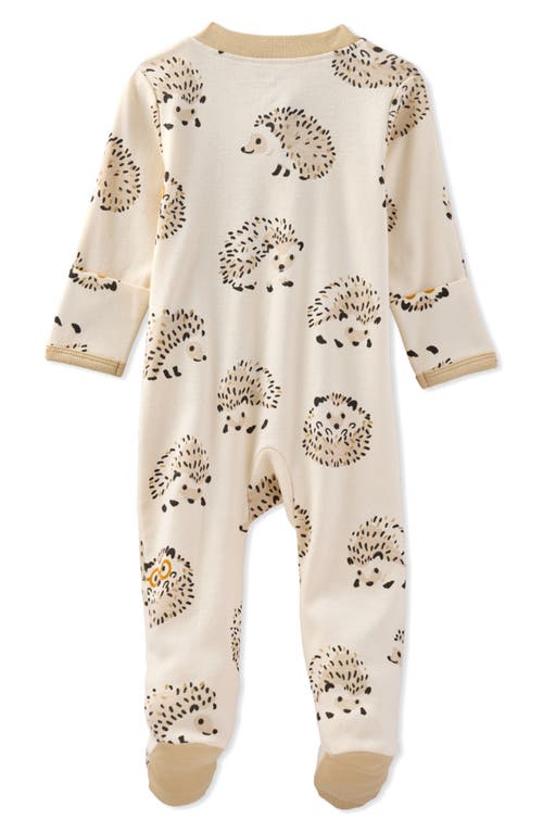 Butterblu Scout Fitted One-piece Organic Cotton Footie Pajamas In Animal Print