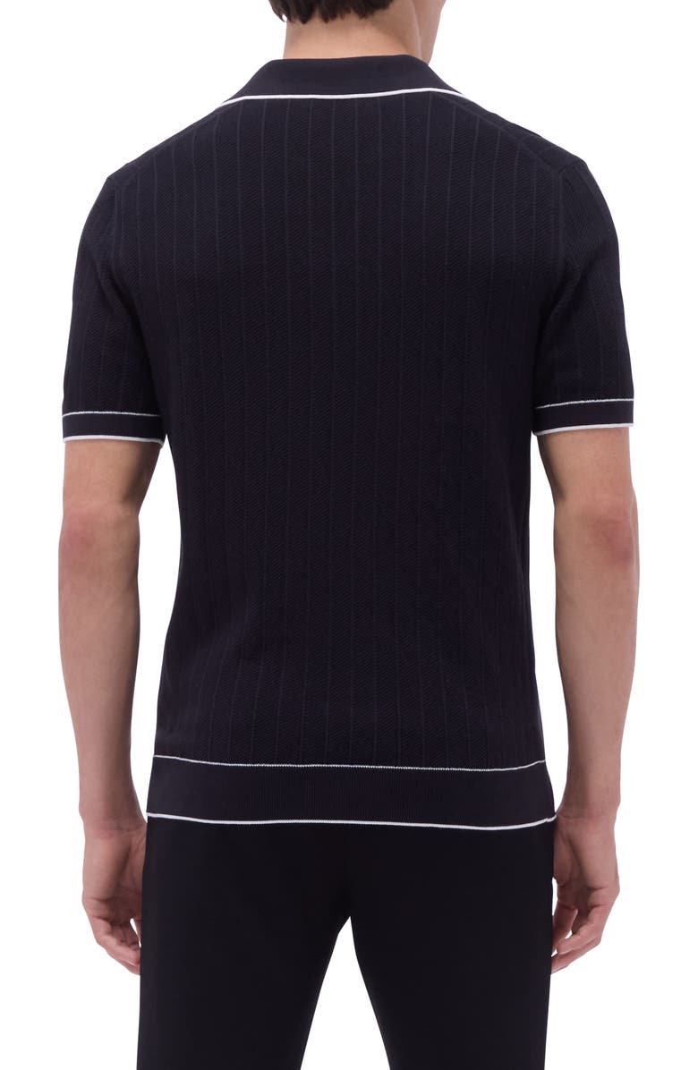 Bugatchi Johnny Collar Rib Polo, Alternate, color, Black