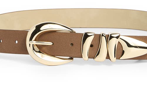 Vince Camuto Sculptural Faux Leather Belt In Brown