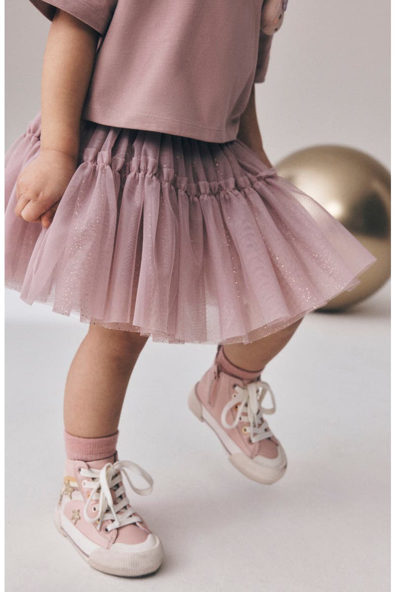 Kids' Bunny Top & Sparkle Skirt Set, Alternate, color, PINK