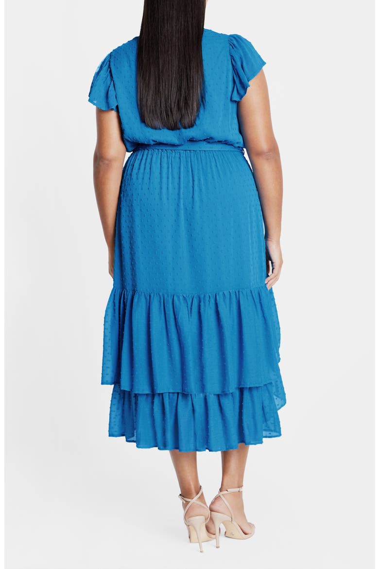 Dee Clip Dot Wrap Front Dress, Alternate, color, BLUE
