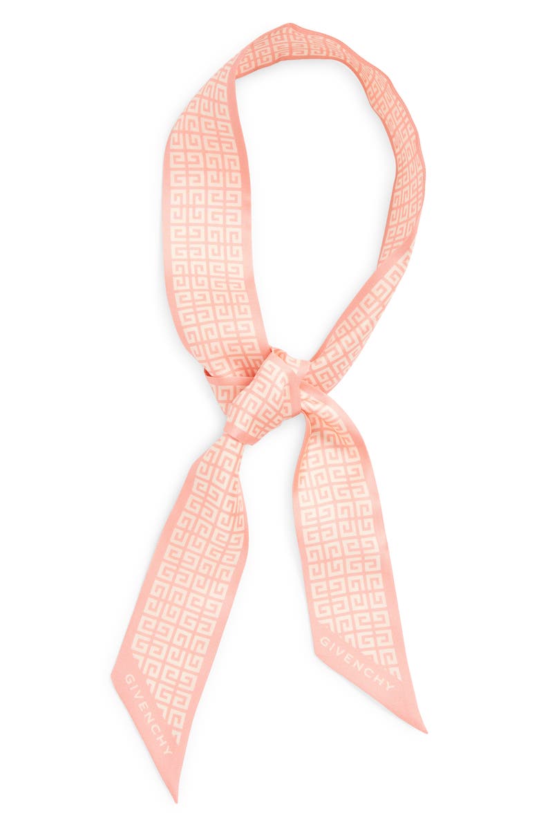 Givenchy 4G Print Silk Twilly Scarf, Alternate, color, Straw/ White