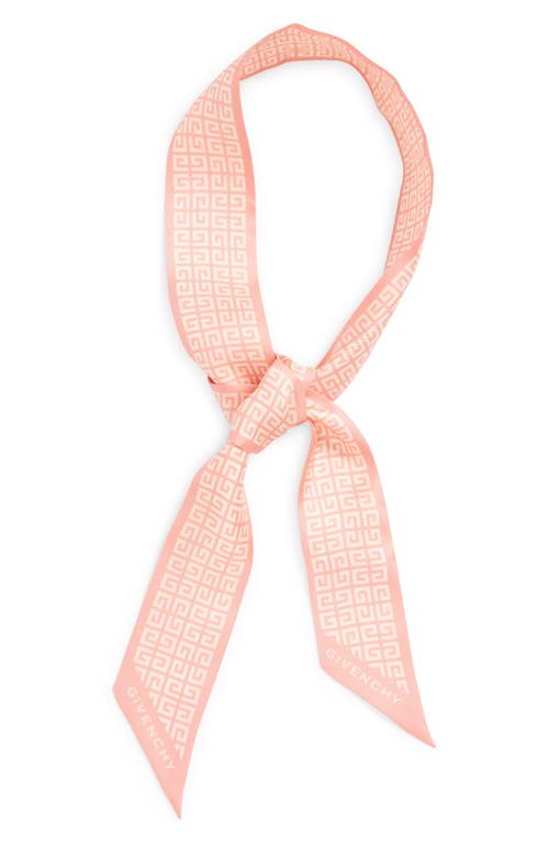 Shop Givenchy 4g Print Silk Twilly Scarf In Straw/white