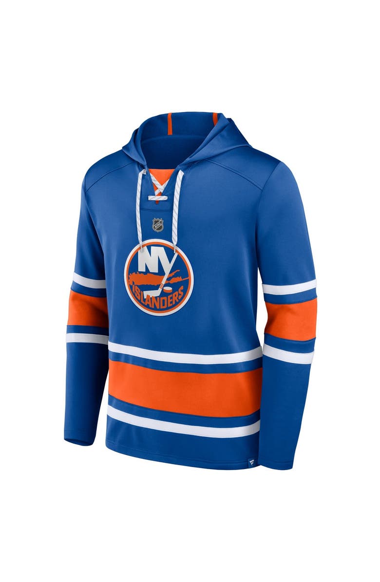 FANATICS Men's Fanatics Branded Mathew Barzal Royal New York Islanders Name & Number Lace-Up Pullover Hoodie, Alternate, color, 