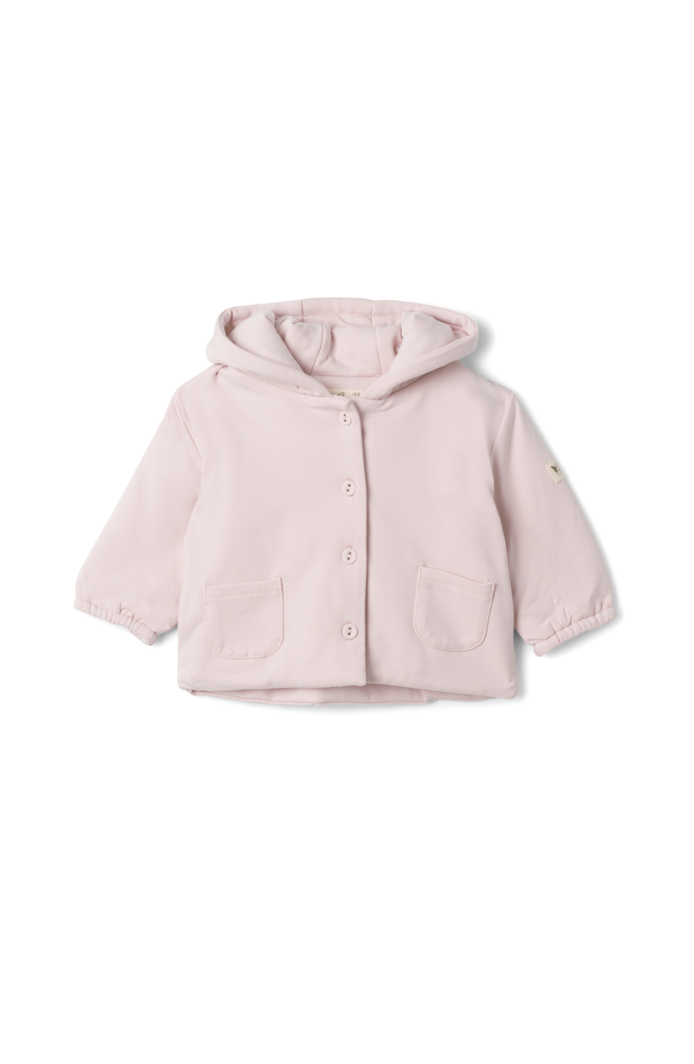Bebe Bella Girl Front Button Pocket Puff Jacket, Main, color, Primrose