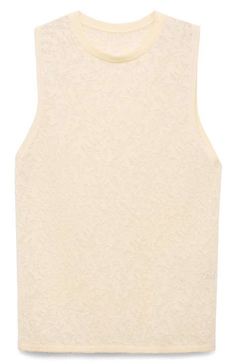 Openwork Sleeveless Knit Top