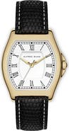 Alfred Sung Heritage Tonneau Leather Strap Watch, 27mm x 45mm