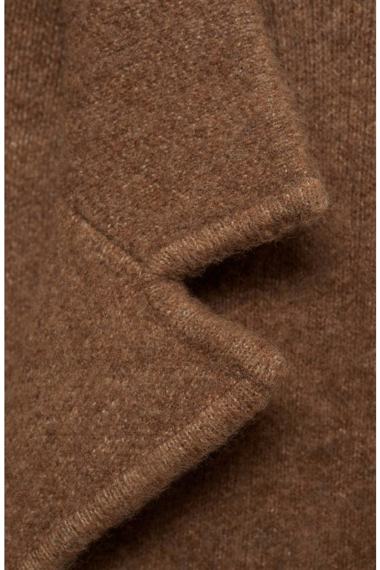 Notch Collar Crop Knit Jacket, Alternate, color, MEDIUM BROWN