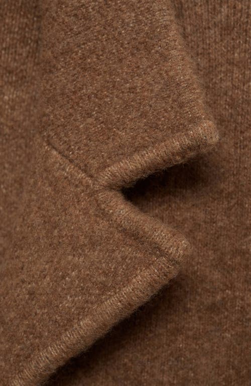 Mango Knitted Buttoned Jacket Medium Brown In Medium Brown