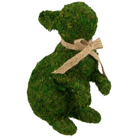Standing Moss Easter Rabbit Figurine - 10"