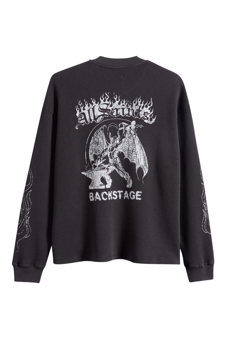 Incendo Graphic Organic Cotton Long Sleeve T-Shirt, Alternate, color, WASHED BLACK