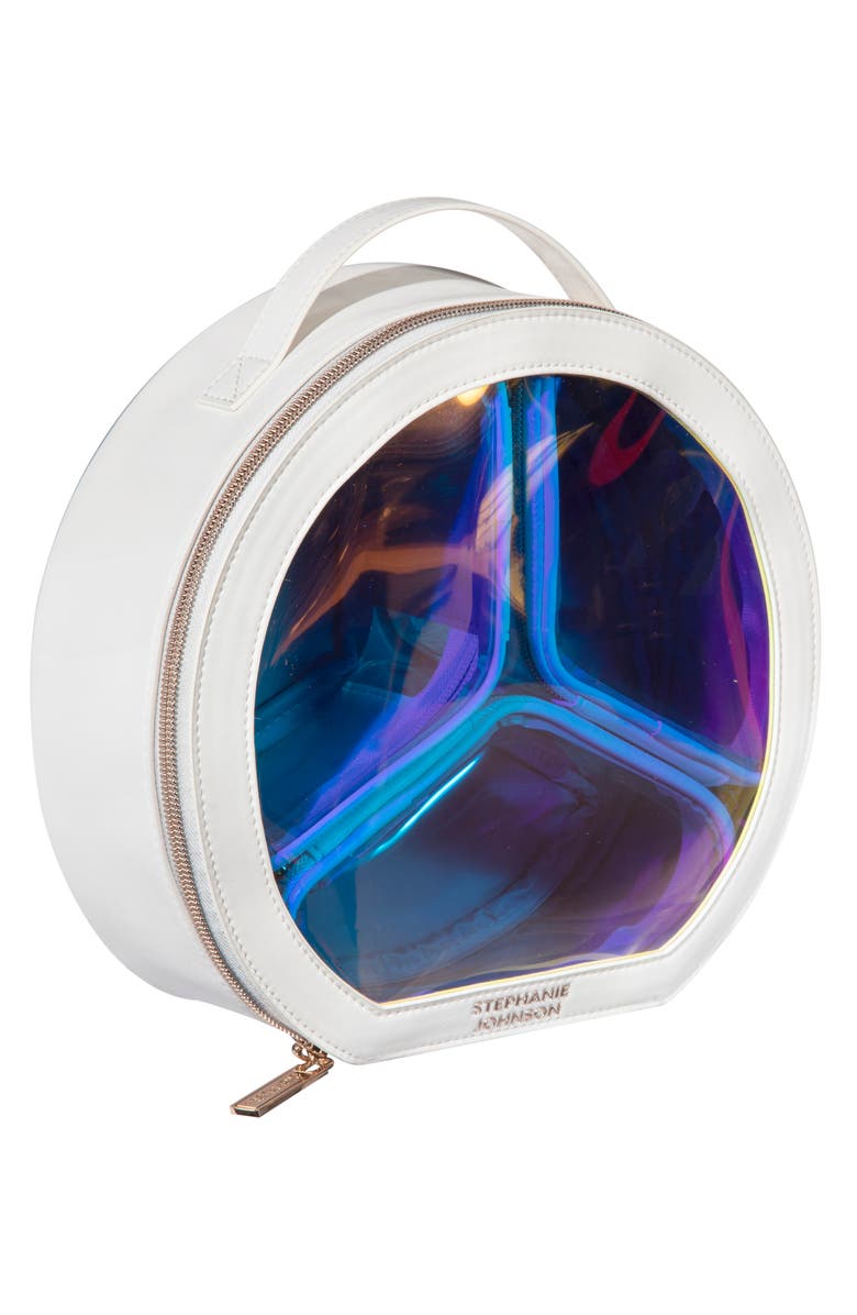 Stephanie Johnson Miami Nights Frost Riley Jewelry & Makeup Bag, Alternate, color, White