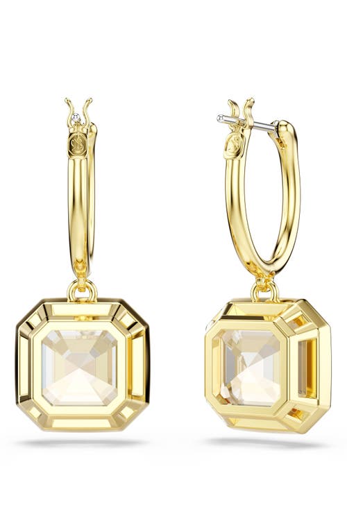 Swarovski Millenia Square Cut Gold-tone Plated Earrings In Gold