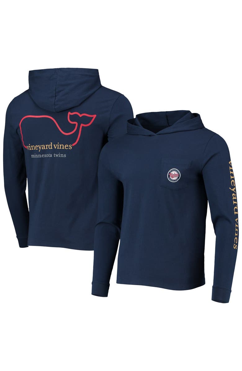 vineyard vines Men's Vineyard Vines Navy Minnesota Twins Long Sleeve Hoodie T-Shirt, Alternate, color, Navy