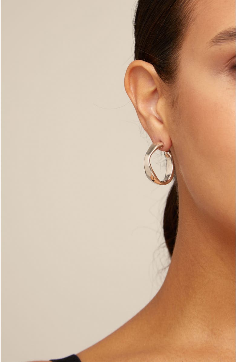 UNODE50 Sterling silver-plated wide hoop earrings, Alternate, color, Silver