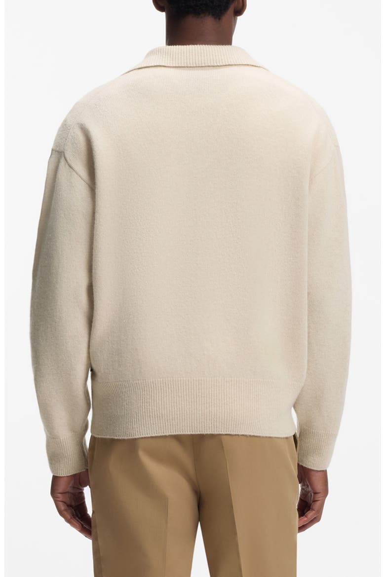 C-Ucari Long Sleeve Wool Polo Sweater, Alternate, color, OPEN WHITE