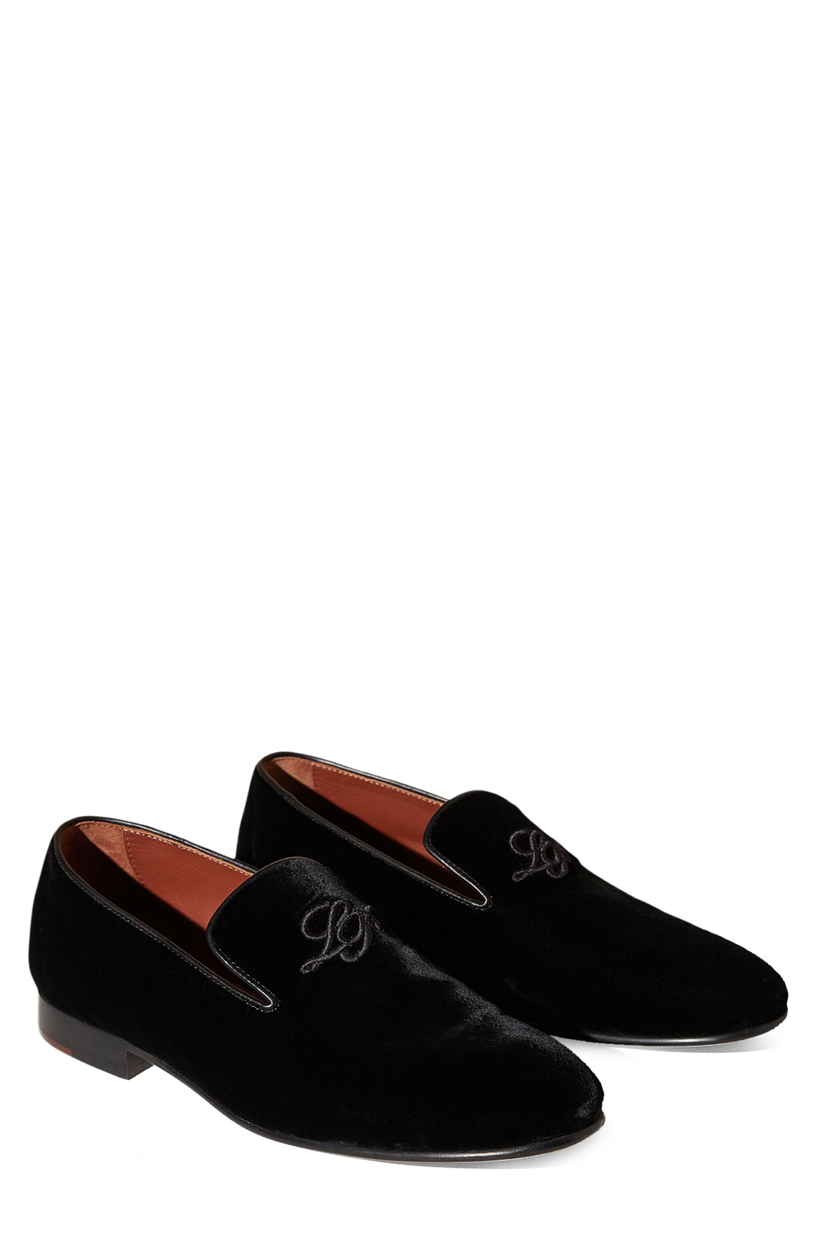 Loro Piana Logo Anagram Smoking Slipper, Main, color, 