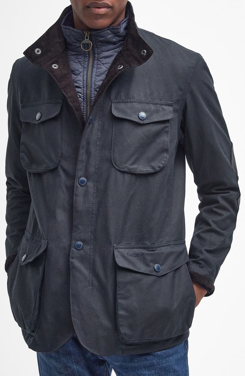 Barbour Ogston Water Resistant Waxed Cotton Jacket, Main, color, 