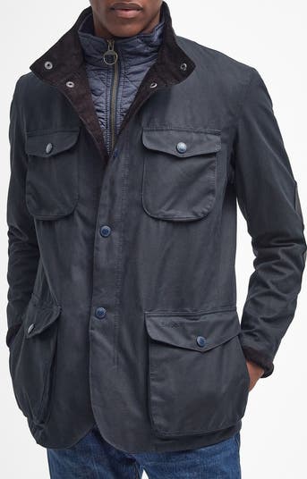 Barbour Alness Waxed good Cotton Jacket Blue Medium