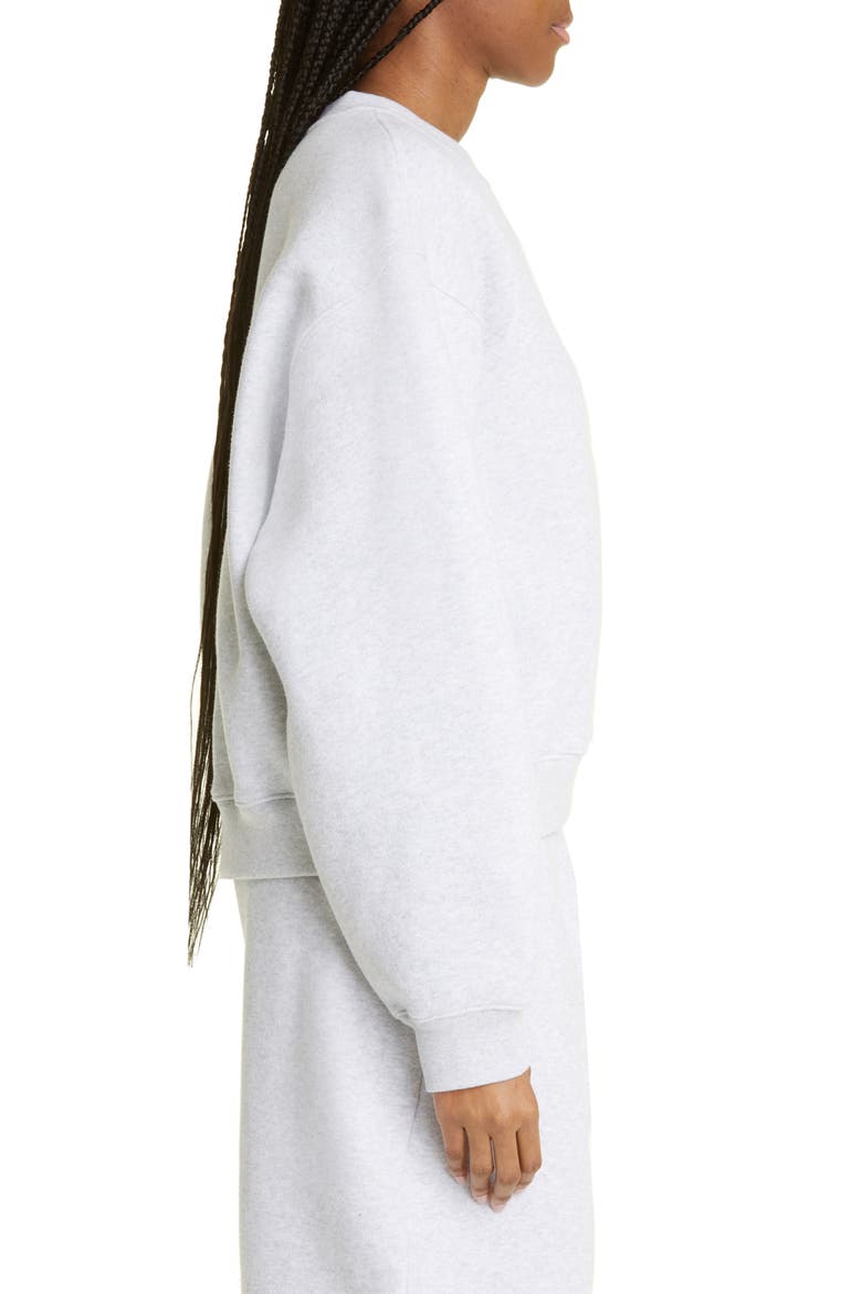Women's Essential Cotton Blend Fleece Logo Sweateshirt, Alternate, color, LIGHT HEATHER GREY