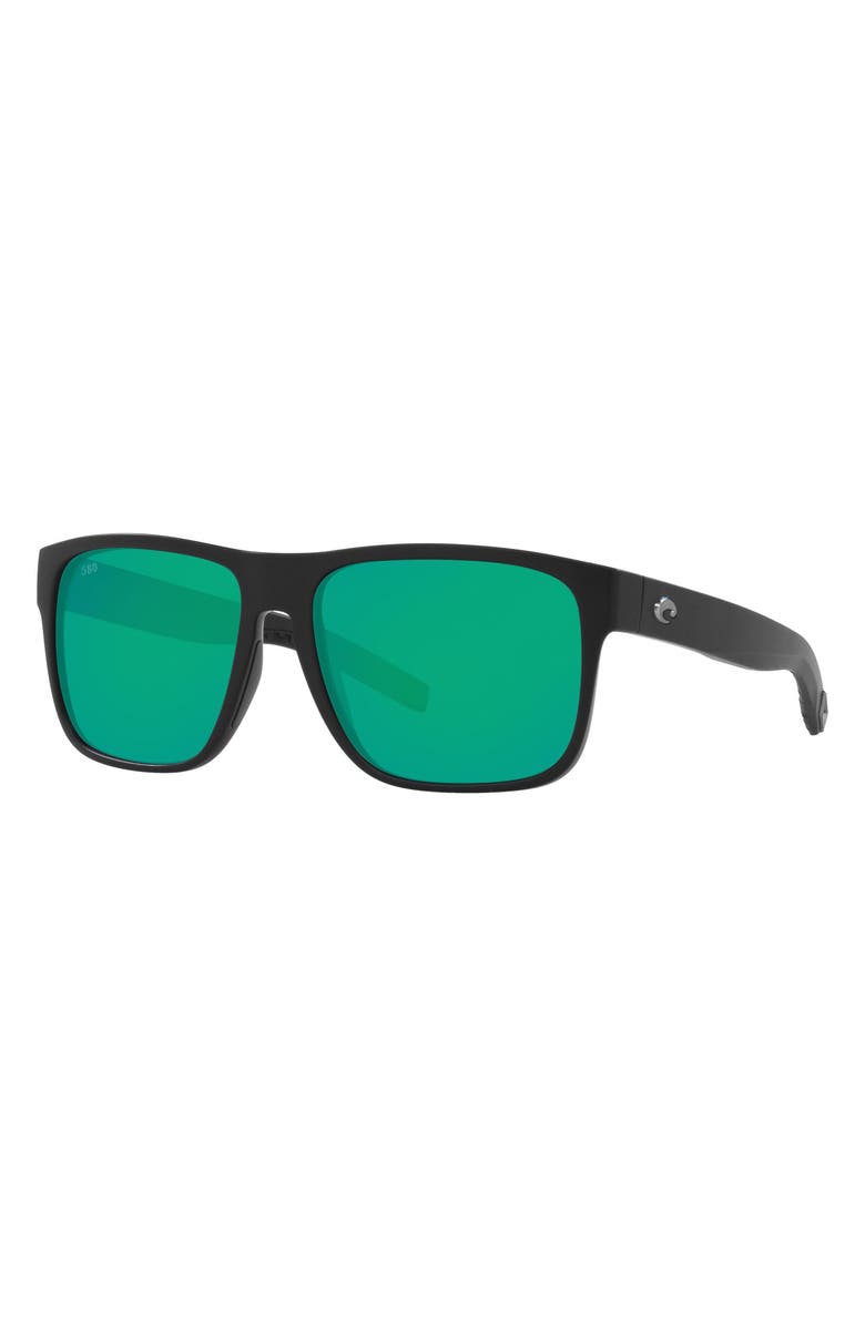 Costa Del Mar 59mm Polarized Square Sunglasses, Alternate, color, Black Green
