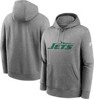Nike Men's Nike Heather Gray New York Jets Rewind Club Logo Pullover Hoodie