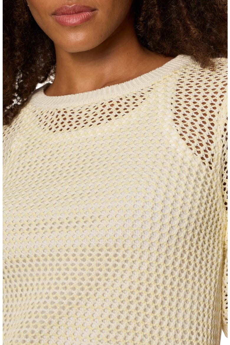 Open Stitch Short Sleeve Sweater, Alternate, color, LEMON DROP YELLOW