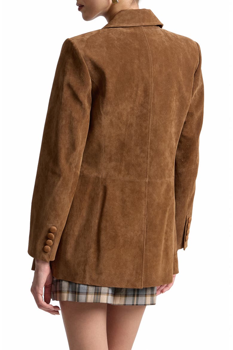 Longline Suede Blazer, Alternate, color, BRANDY