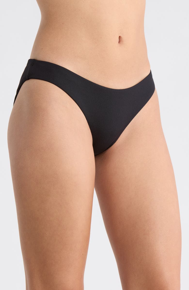 Becca Modern Edge Adela Hipster Bikini Bottoms, Alternate, color, Black