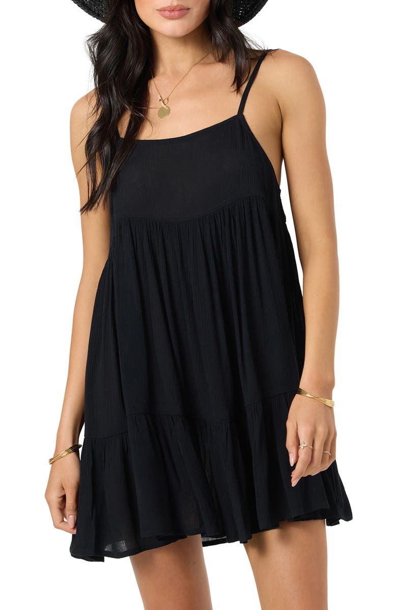 O
Neill Saltwater Rilee Cover-Up Minidress, Alternate, color, Black