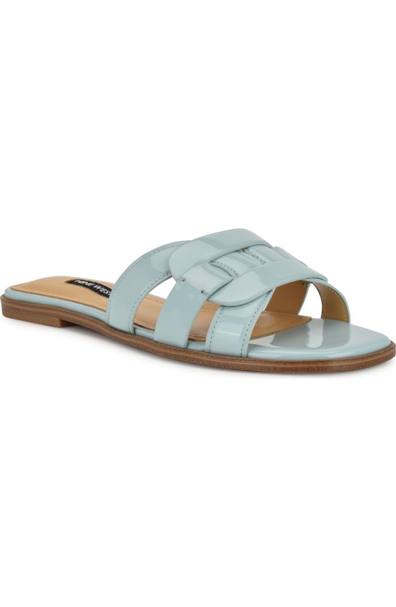 Nine West Glorie Slide Sandal, Main, color, Light Blue