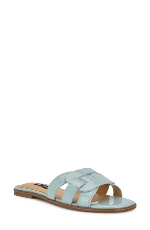 Nine West Glorie Slide Sandal In Light Blue