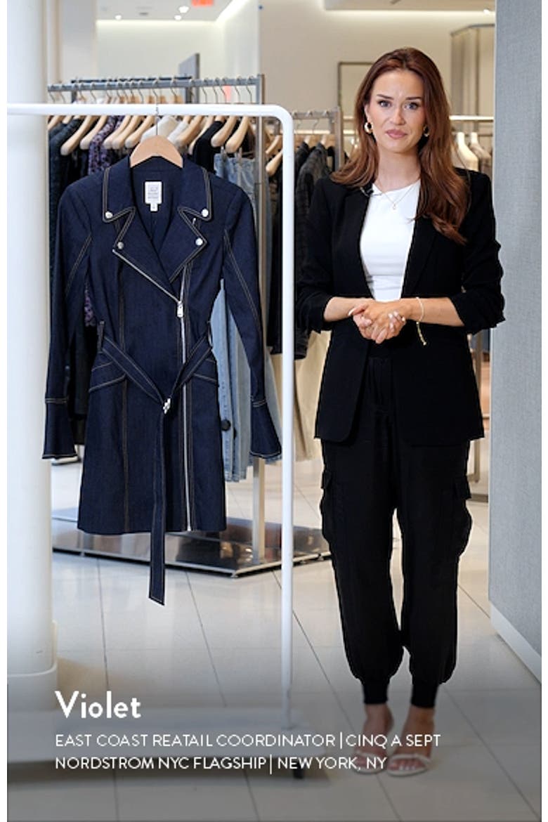 Evie Moto Long Sleeve Denim Minidress video