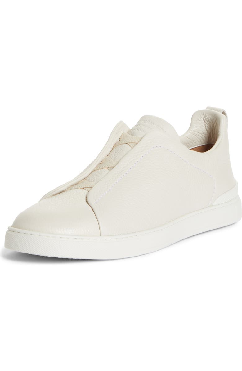 ZEGNA Triple Stitch Deerskin Leather Slip-On Sneaker, Main, color,