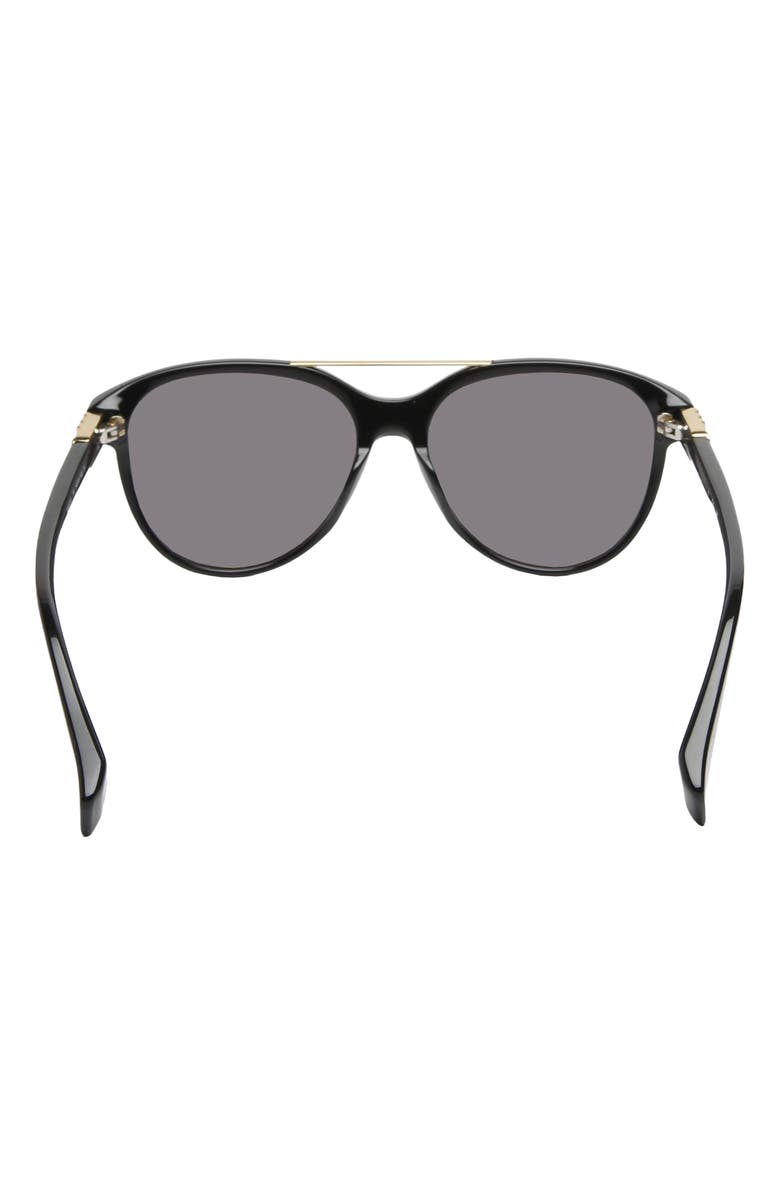 rag & bone 54mm Pilot Sunglasses, Alternate, color, Shiny Black / Smoke Lenses