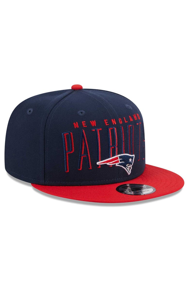 New Era Men's New Era  Navy/Red New England Patriots Headline 9FIFTY Snapback Hat, Alternate, color, 