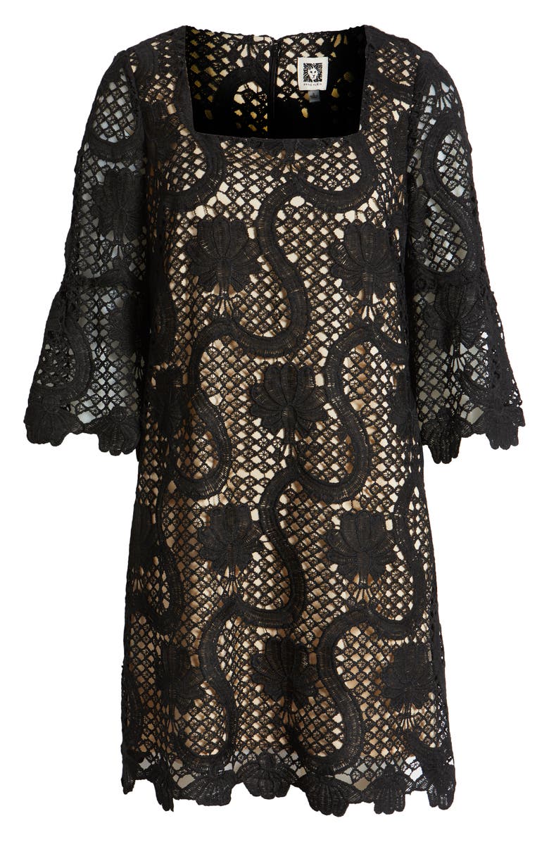Anne Klein Floral Lace Shift Dress, Alternate, color, 