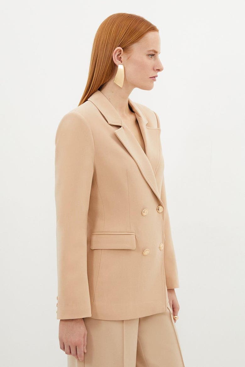 Tailored Doubled Breasted Blazer, Alternate, color, Camel