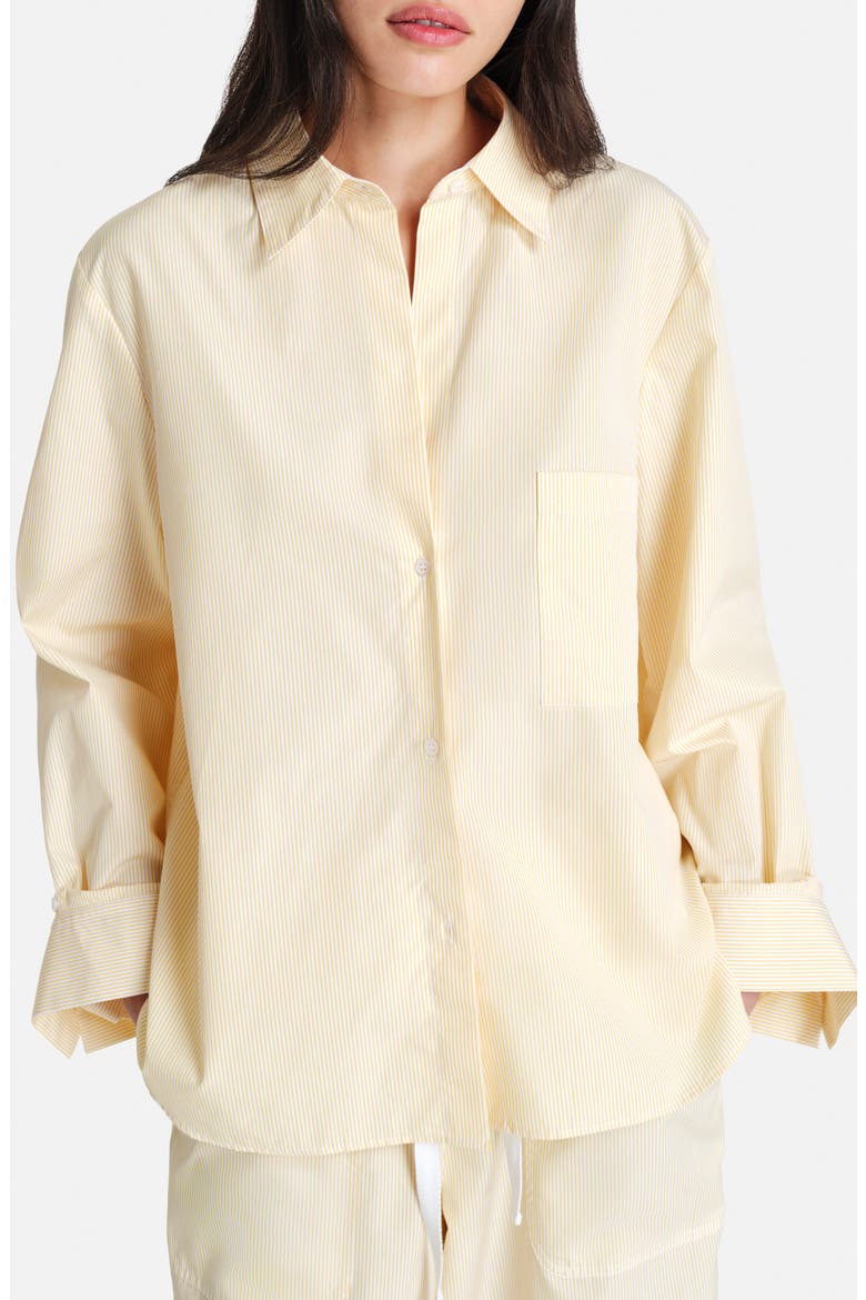 Next Morning Stripe Cotton Button-Up Shirt, Main, color, IVORY / YELLOW