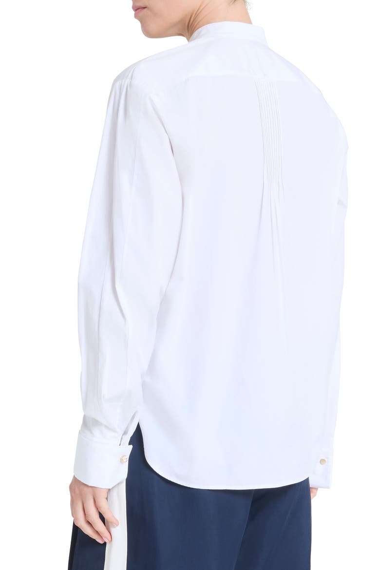 Painter Pintuck Cotton Shirt, Alternate, color, WHITE