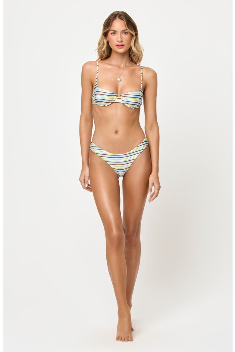 Belle Underwire Jacquard Bikini Top, Alternate, color, COMPORTA COOL GIRL