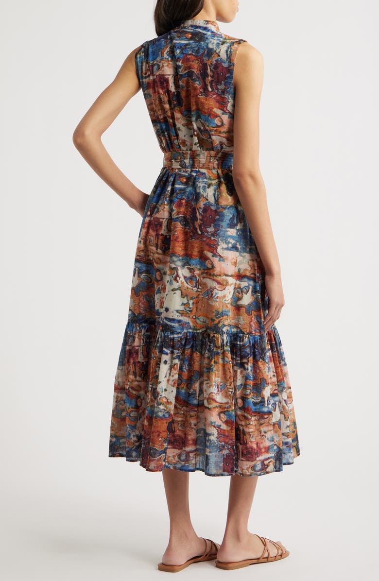 Cleobella Izora Abstract Print Organic Cotton Midi Shirtdress, Alternate, color, 