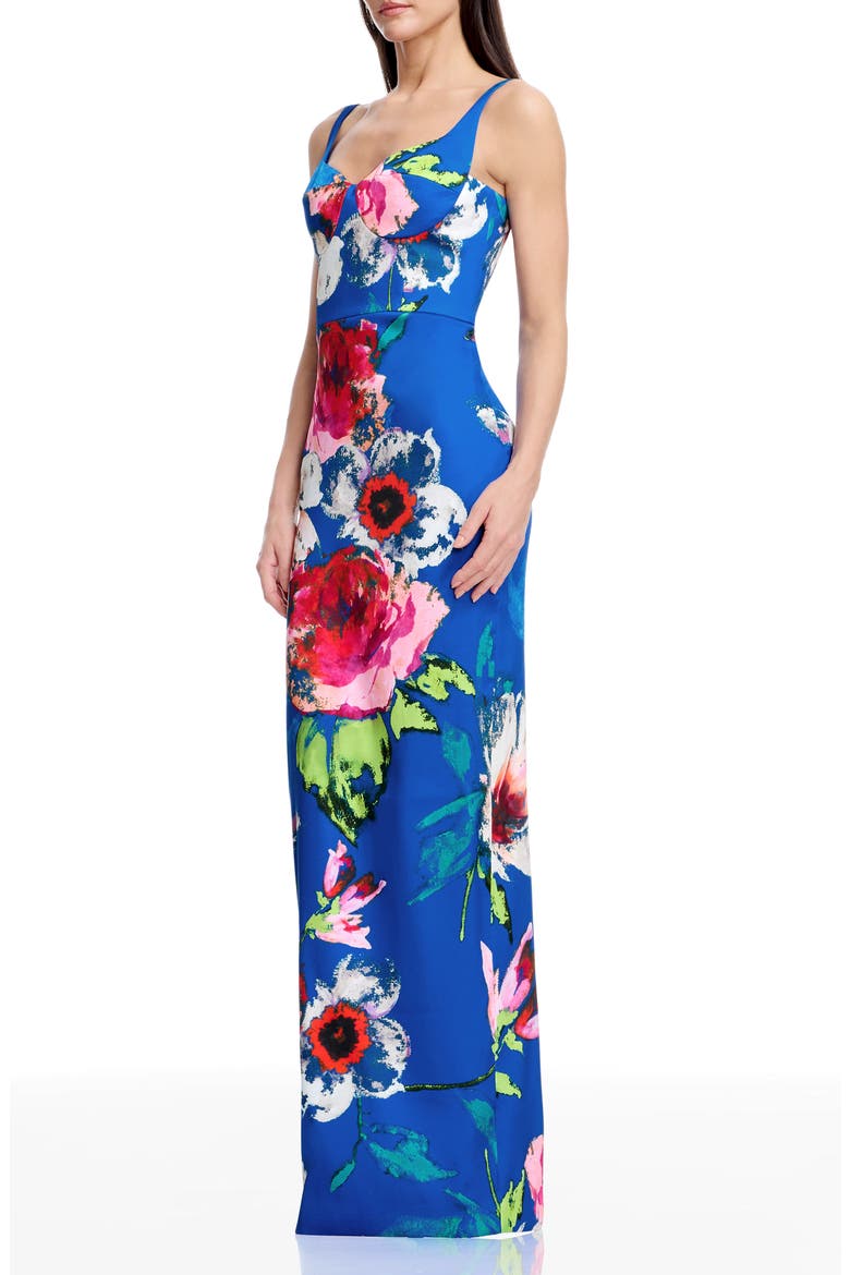 Elijah Placed Floral Sheath Gown, Alternate, color, COBALTMULTI