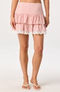 ASTR the Label Penny Tiered Gingham Miniskirt