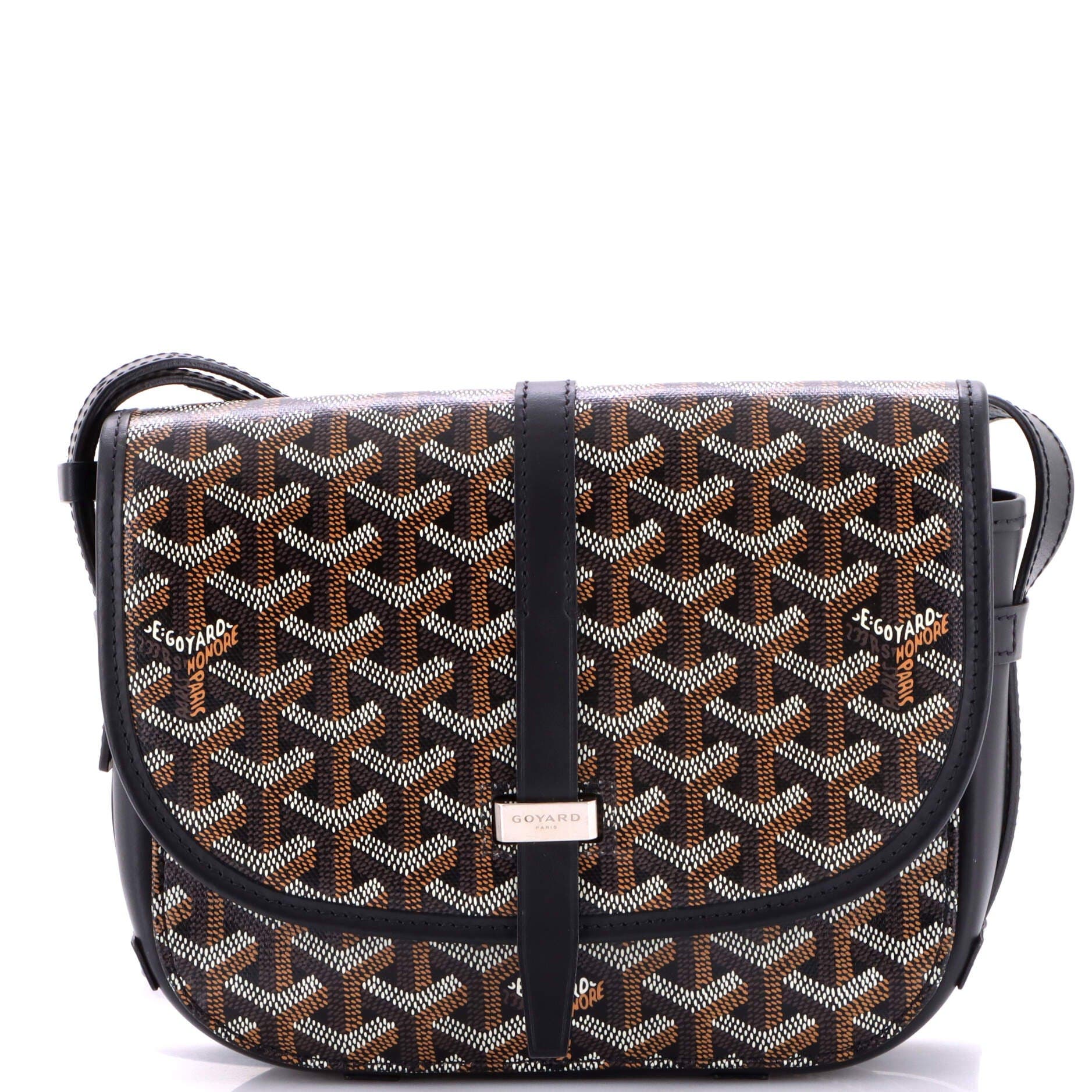 Pre-Owned Goyard Belvedere II Messenger Bag Coated Canvas PM, Main, color, Black