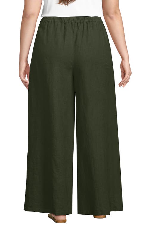 LANDS' END LANDS' END PLUS SIZE LINEN HIGH RISE PALAZZO PANTS 