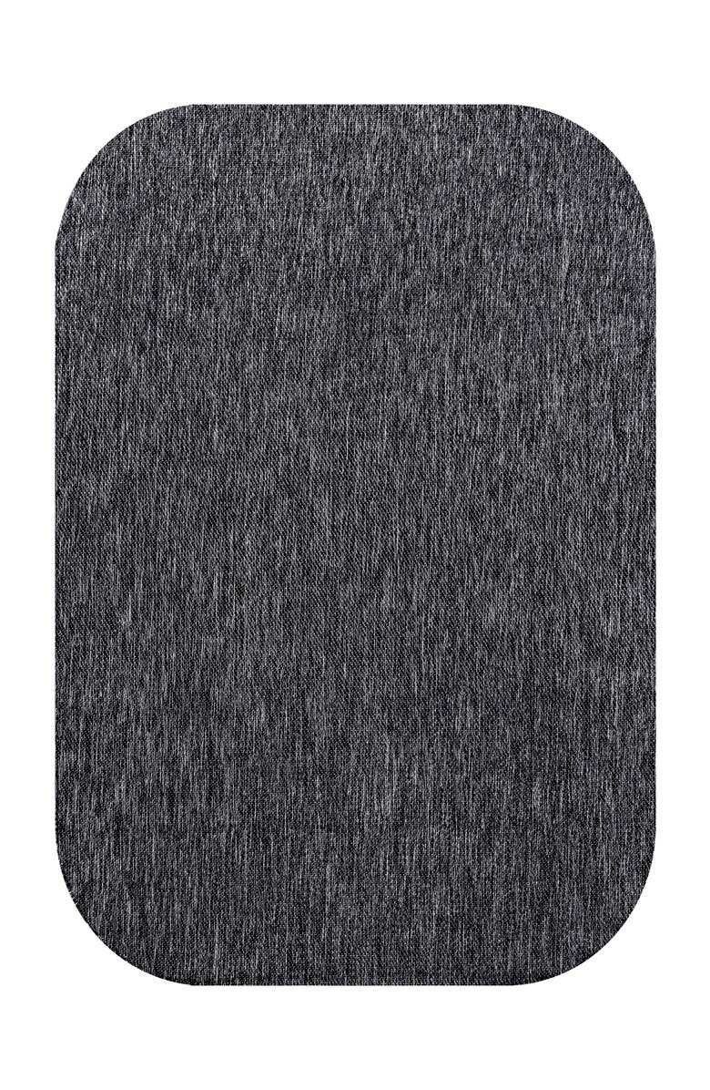 JONATHAN Y Miles Modern Minimalist Radius Corner Solid Indoor/Outdoor Shaped Area Rug, Alternate, color, Dark Gray